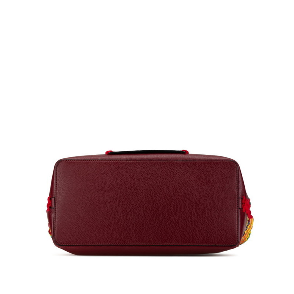VALENTINO Shoulder Bag Bordeaux Multicolor Leather - Picture 3 of 8